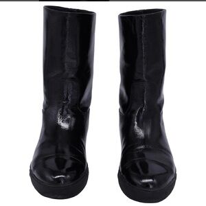 Miu Miu Shiny Black patent calf leather boots size 39.5